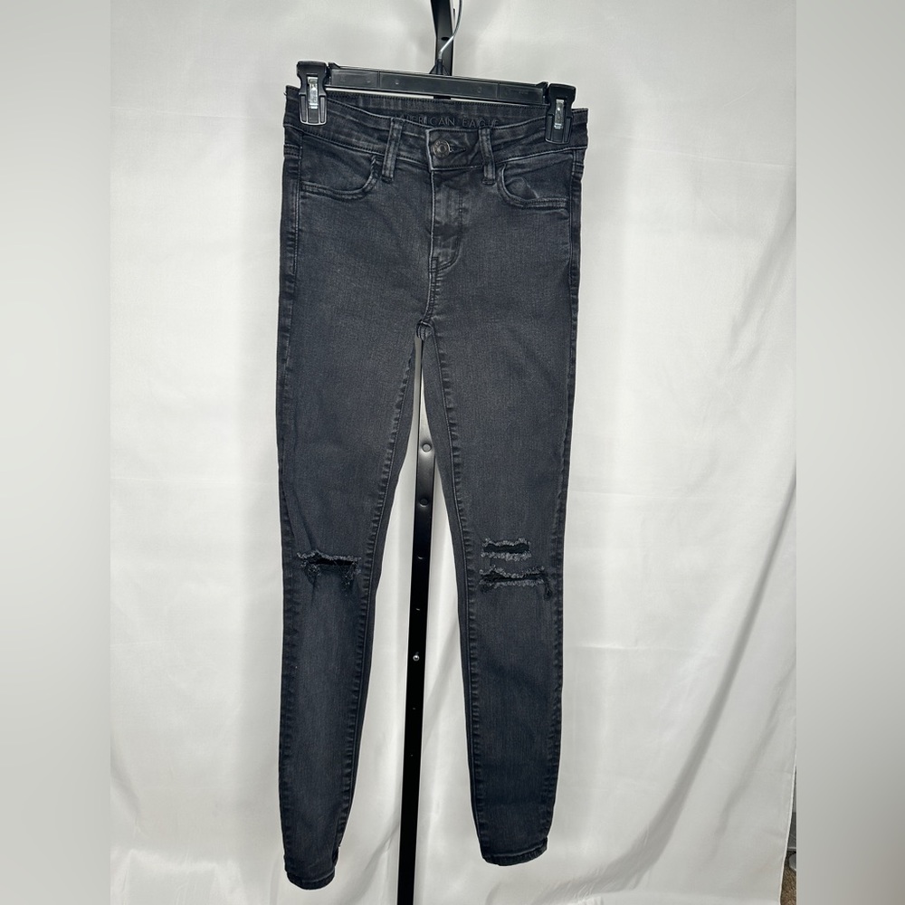 🦅 American Eagle Next Level Stretch Ripped Jeggings Size 0 Regular